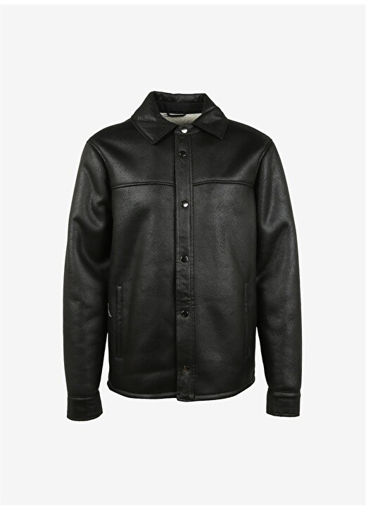 

Черное мужское кожаное пальто Black On Black, Черный, Черное мужское кожаное пальто Black On Black