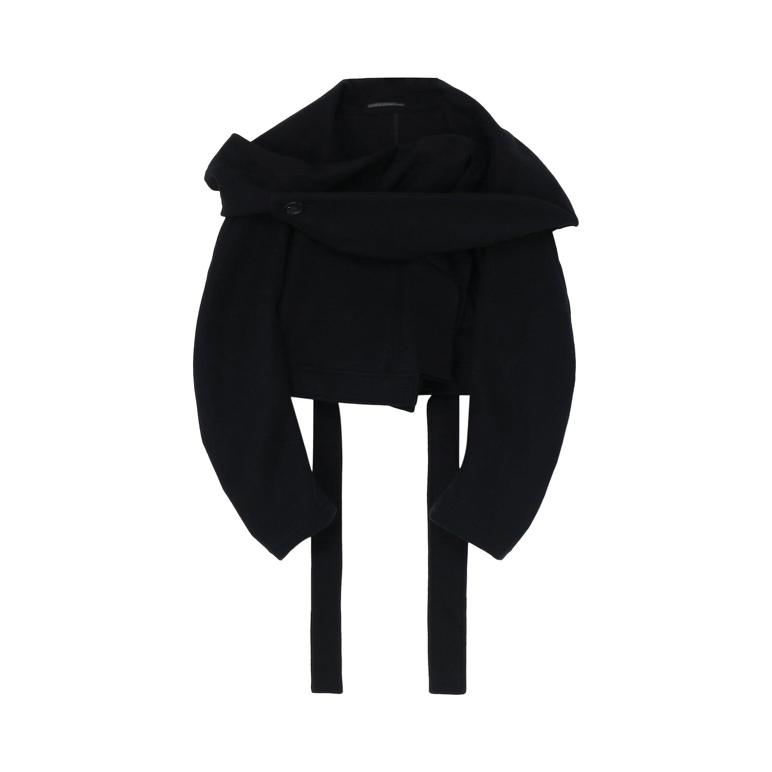 

Yohji Yamamoto короткая куртка с большим капюшоном, цвет черный