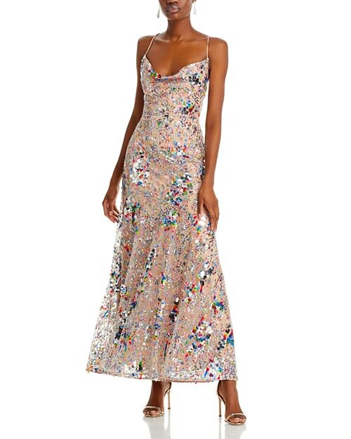 

Платье Odetta Confetti с пайетками MILLY, цвет Multi
