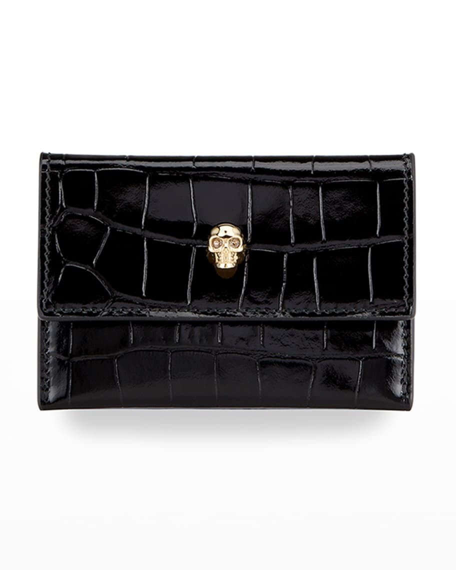 

Футляр для карточек Skull Shiny Moc-Croc Envelope с клапаном Alexander McQueen