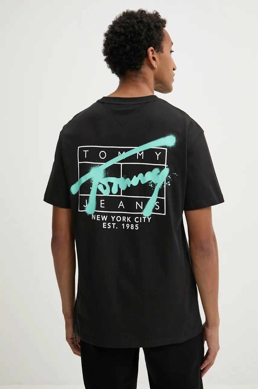 

Хлопковая футболка Tommy Jeans, черный