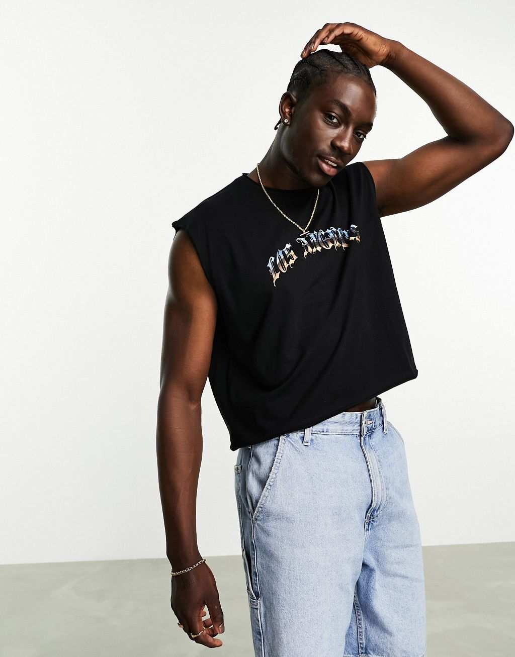 

Черная оверсайз-футболка с гранж-принтом на спине ASOS DESIGN, Черный