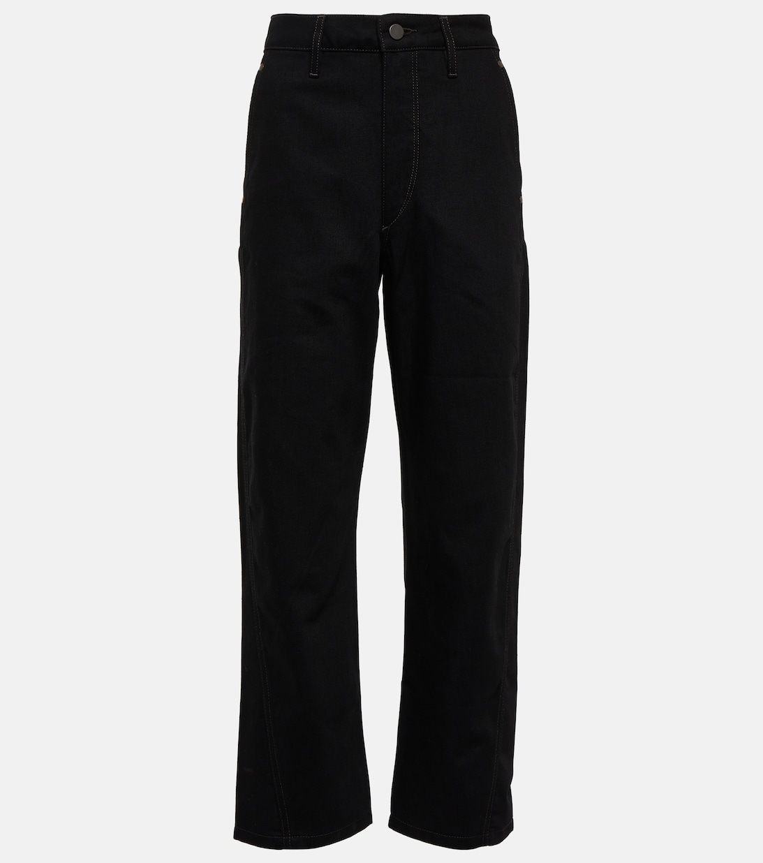 цена Узкие прямые джинсы со средней посадкой LEMAIRE, черный