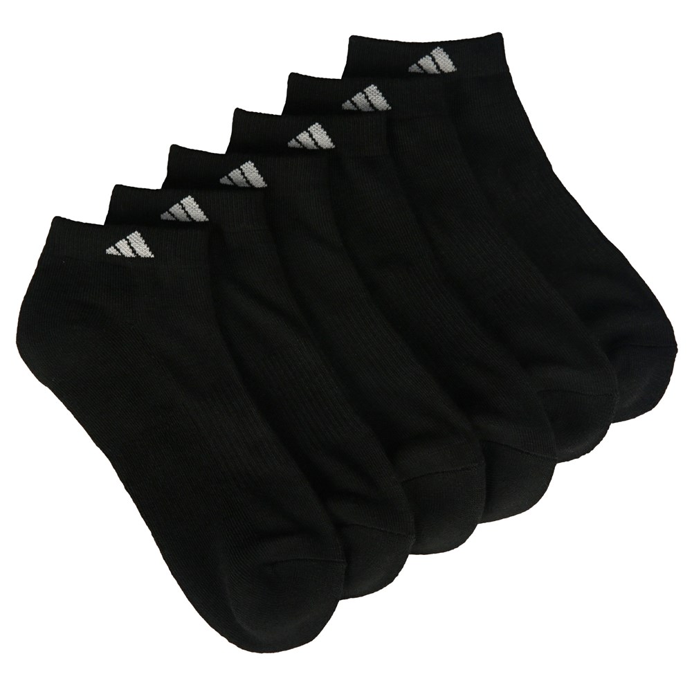 Набор из 6 женских спортивных низких носков с мягкой подкладкой Adidas, черный подарочный набор женских спортивных высоких носков 6 штук