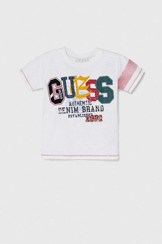 

Хлопковая футболка для детей Guess, белый