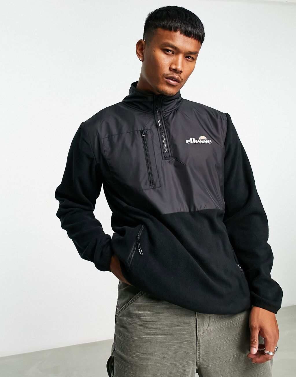 

Черный флис на молнии с логотипом ellesse
