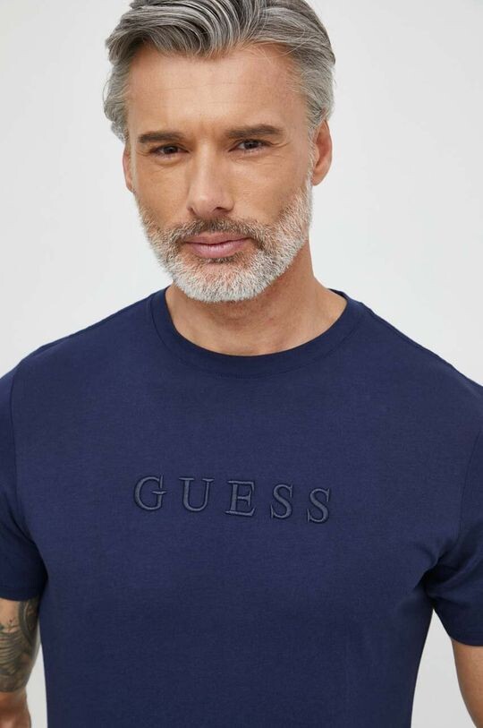 

Хлопковая футболка Guess, темно-синий