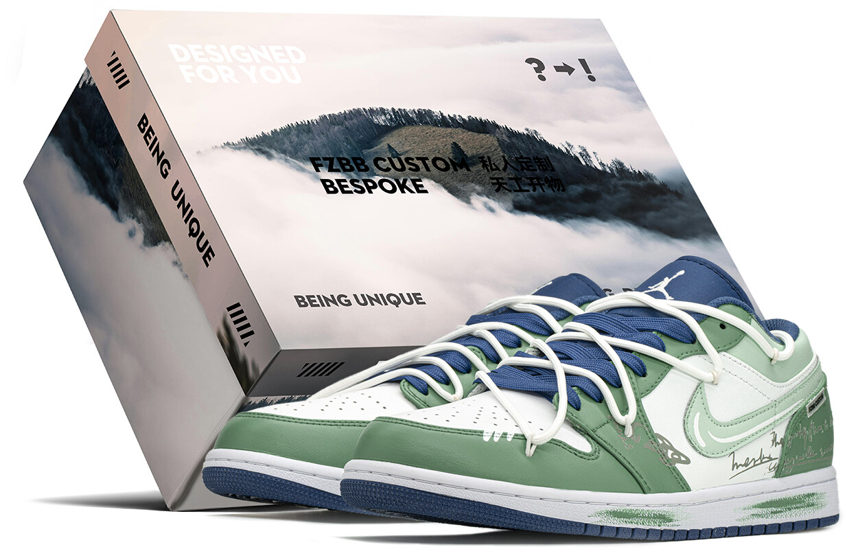 

Кроссовки Air Jordan 1 Vintage Basketball Shoes Men Low-top White/green, зеленый