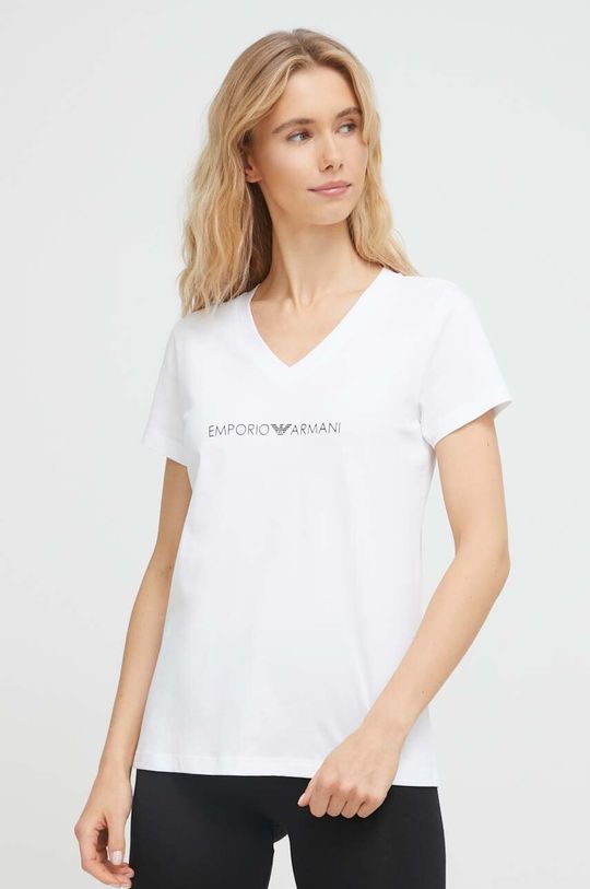 Хлопковая футболка для отдыха Emporio Armani Underwear, белый