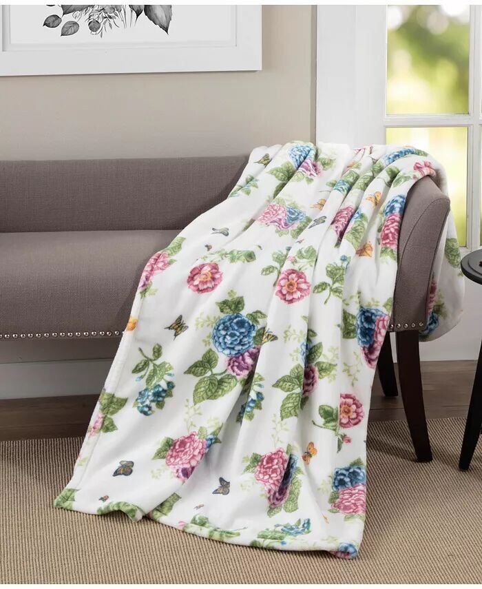 

Плед с гортензией Butterfly Meadow, 60 x 70 дюймов Lenox, белый