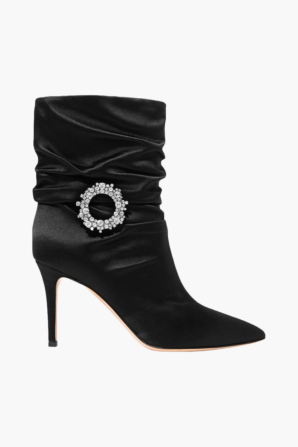 

Атласные ботильоны Mae 85 с кристаллами GIANVITO ROSSI, черный