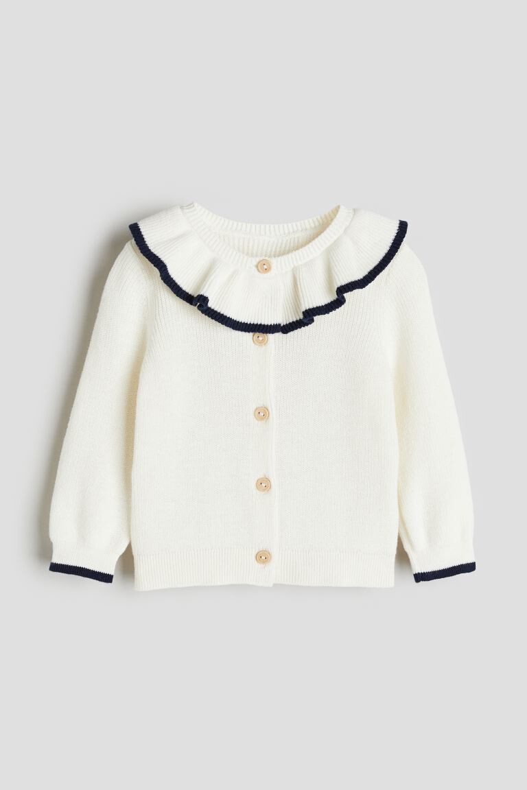 

Кардиган с воланным воротником H&M, белый