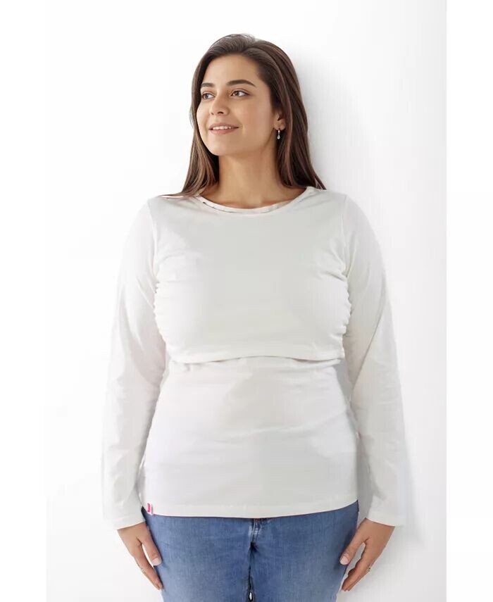 

Топ для кормления с длинными рукавами для беременных Bshirt, белый