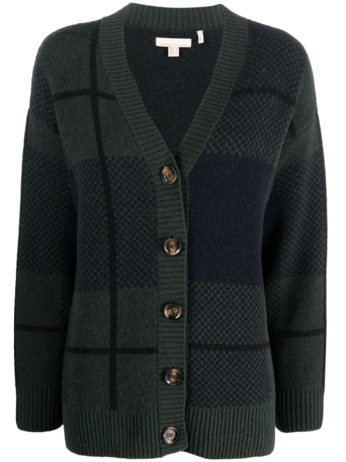 

Barbour клетчатый кардиган Marie с V-образным вырезом, синий