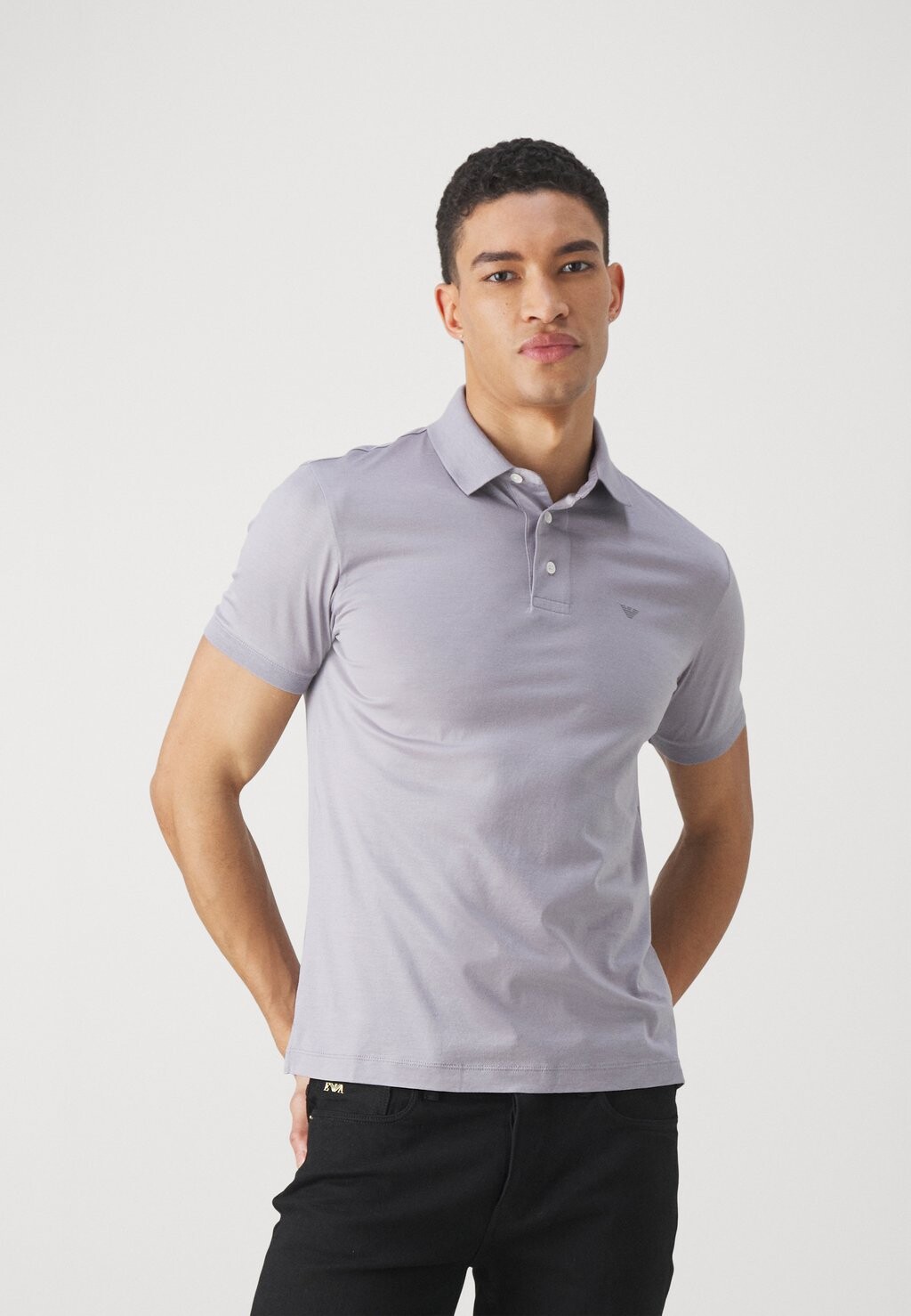 

Рубашка-поло Emporio Armani, цвет lilac gray