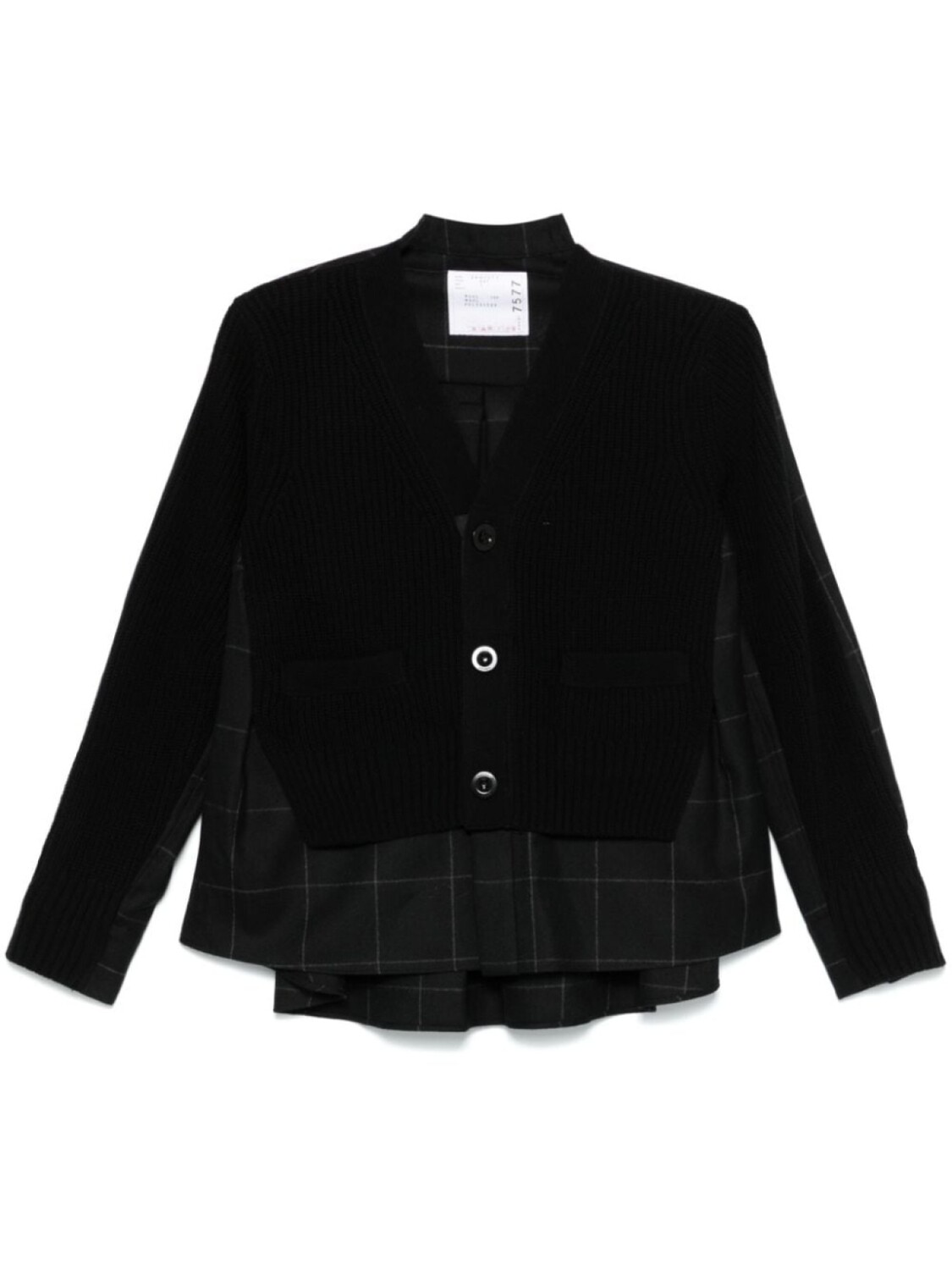 

Sacai клетчатый кардиган, черный