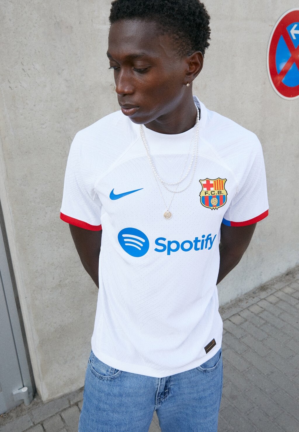 

Team Fcb M Nk Dfadv Match Jsy Ss A Nike, цвет white/royal blue
