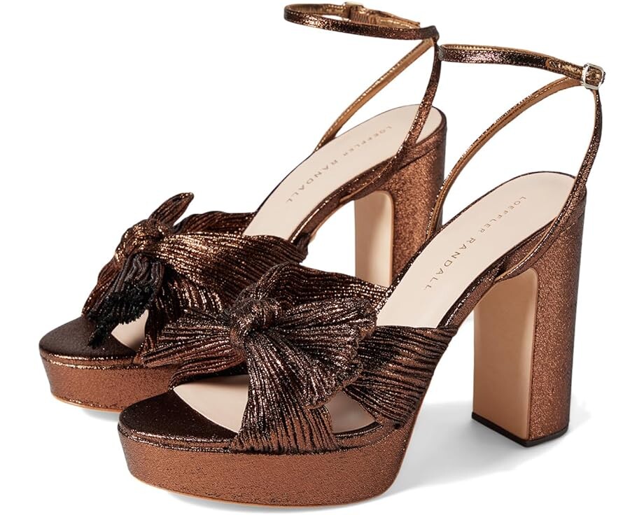 

Туфли Loeffler Randall Natalia Pleated Platform Sandals, мокка