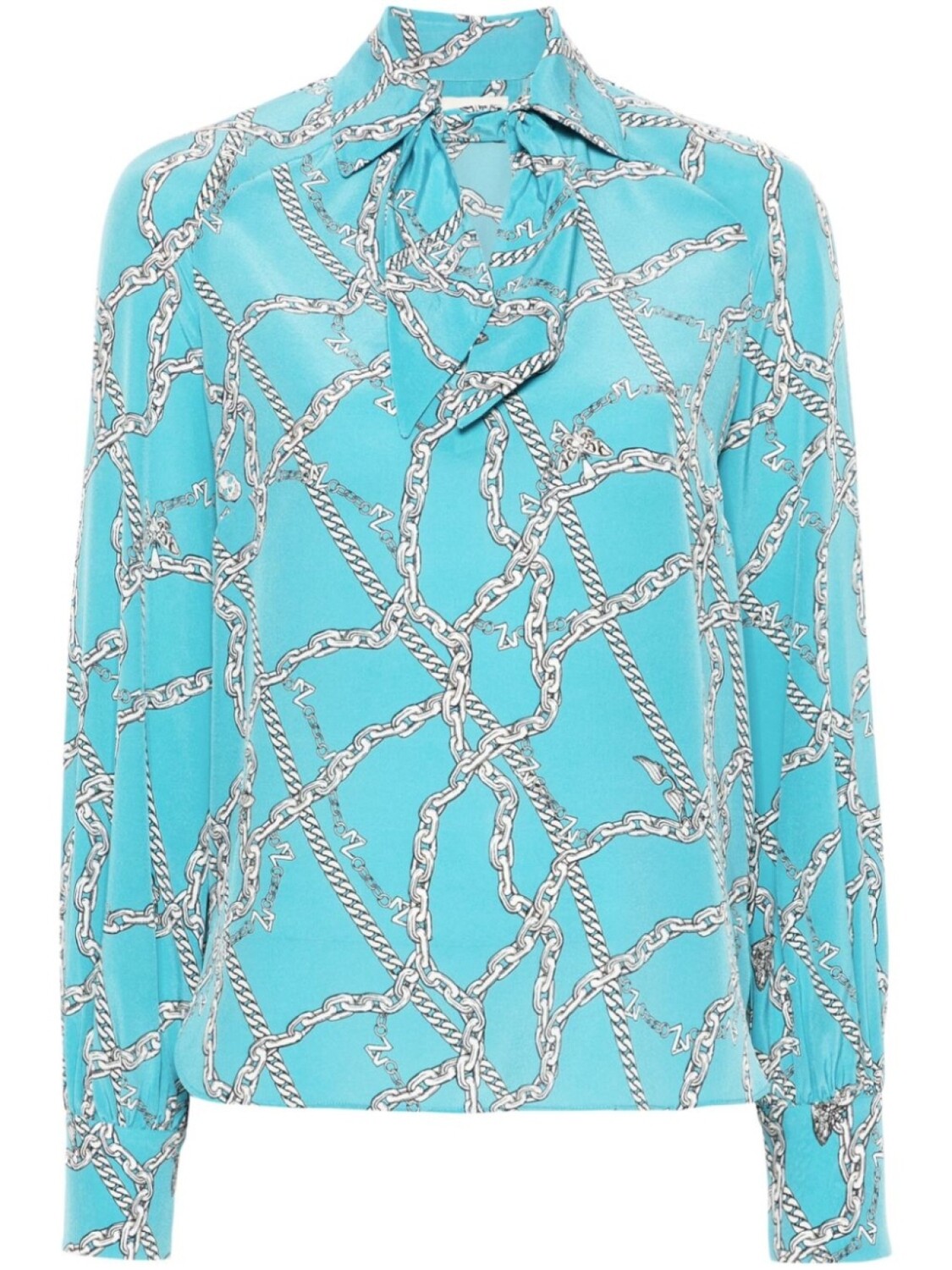 

Zadig&Voltaire шелковая блузка Tuile с логотипом, синий
