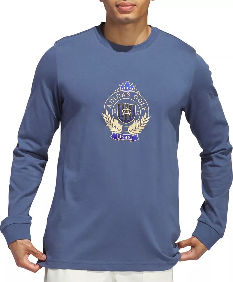 

Мужская футболка для гольфа с длинным рукавом Adidas Go-To Crest