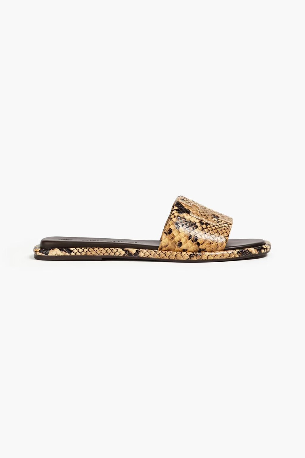 

Шлепанцы из кожи со змеиным эффектом Tory Burch, цвет Animal print