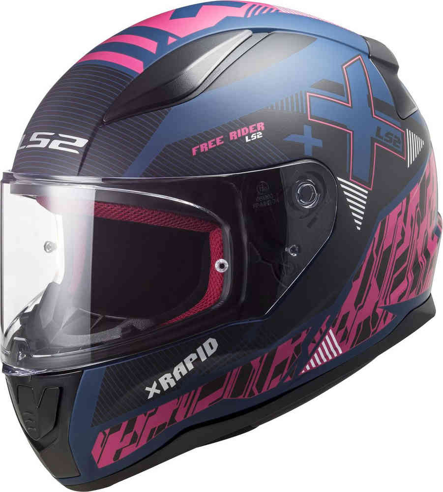 цена FF353 Шлем Rapid Xtreet LS2, синий/розовый