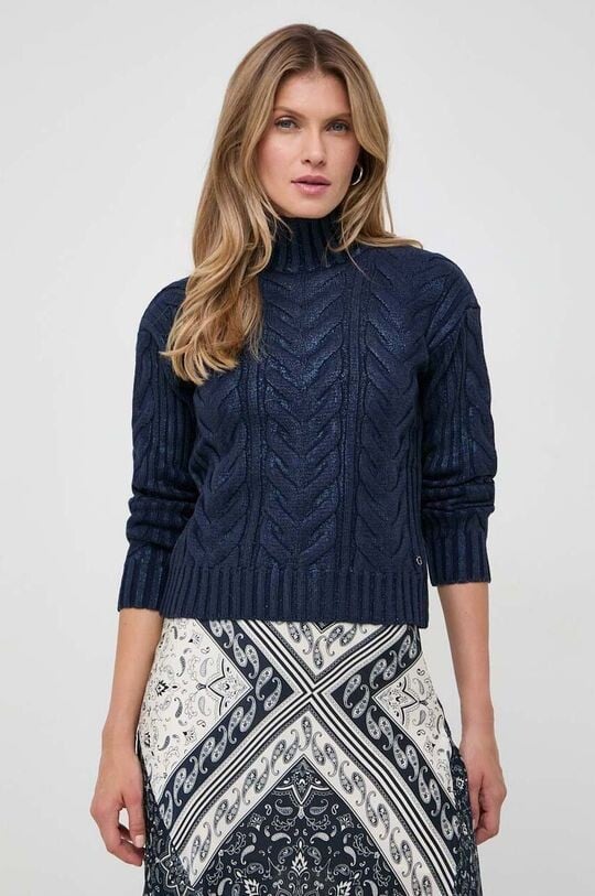 

Свитер из смесовой шерсти Guess, темно-синий