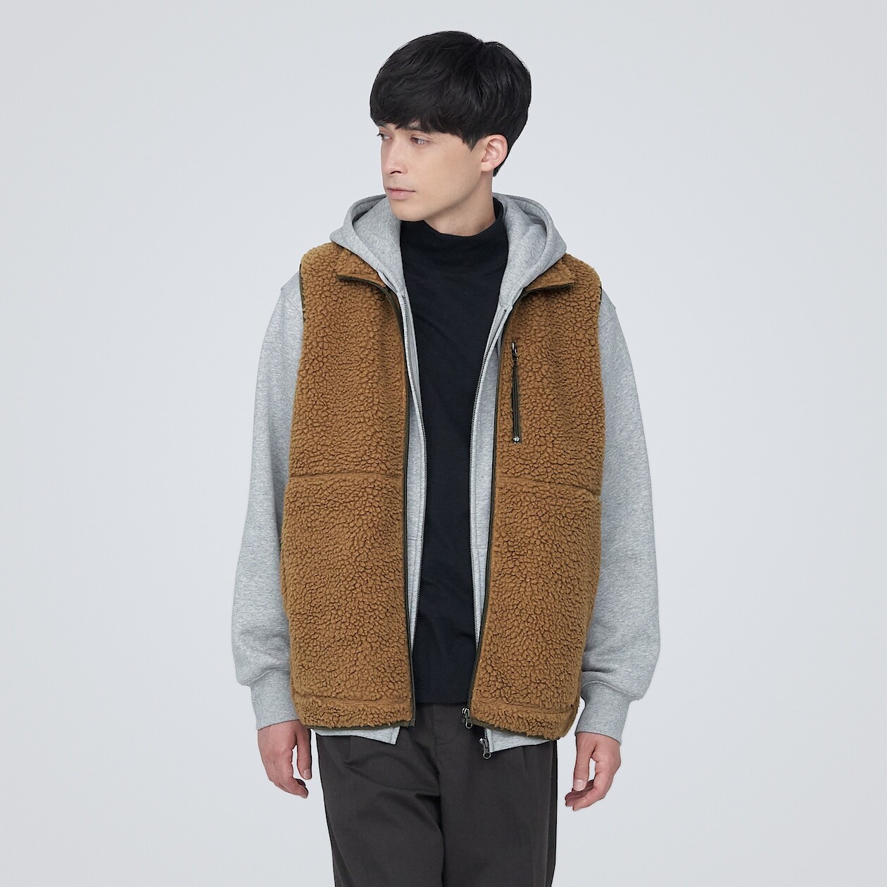 

Флисовый жилет боа MUJI, верблюд