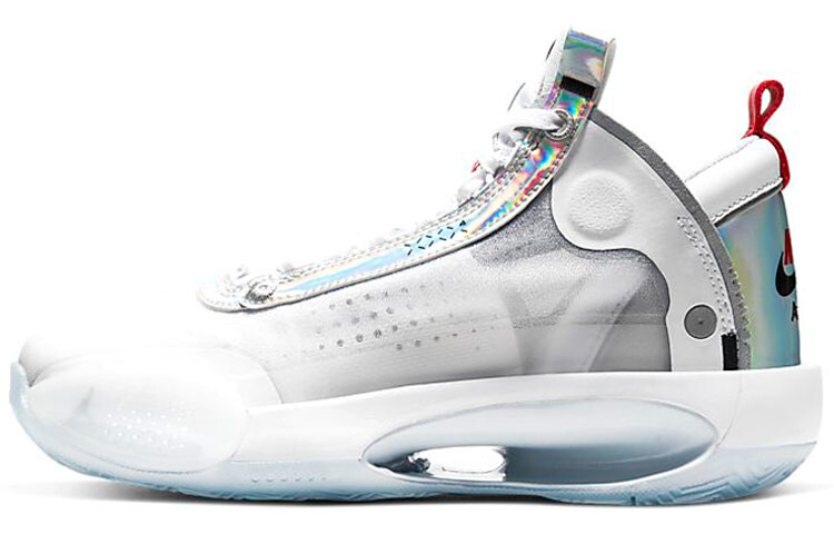 

Женские баскетбольные кроссовки Nike Air Jordan 34 белые радужные