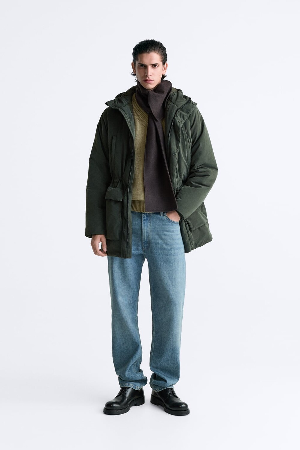 

Водоотталкивающая стеганая парка ZARA, хаки