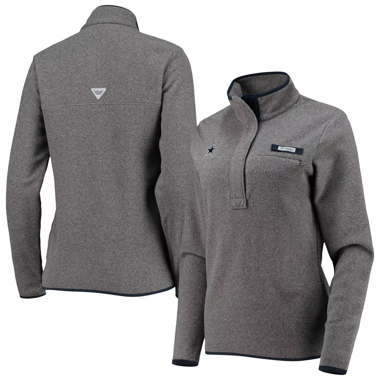 

Женская куртка Columbia Grey Dallas Cowboys Harbourside с полупристежкой