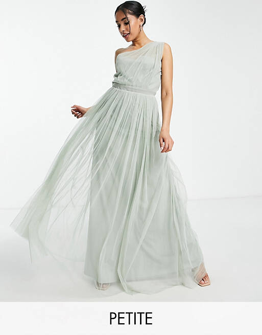 

Зеленое платье макси из тюля на одно плечо Anaya Petite Bridesmaid, Зеленый