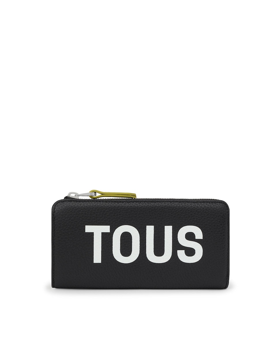 Большой женский кожаный кошелек Lynn с черным логотипом Tous, черный кошелек overwatch logo
