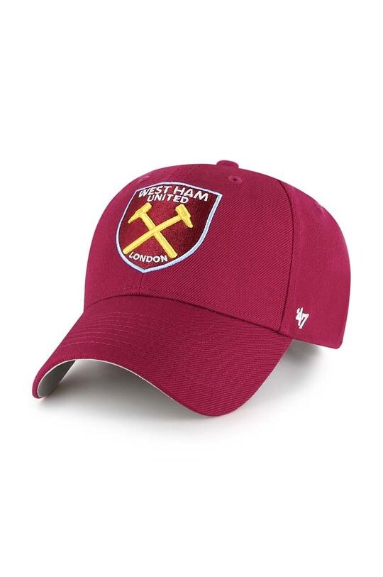 

Бейсболка EPL West Ham United FC из смесовой шерсти 47brand, красный