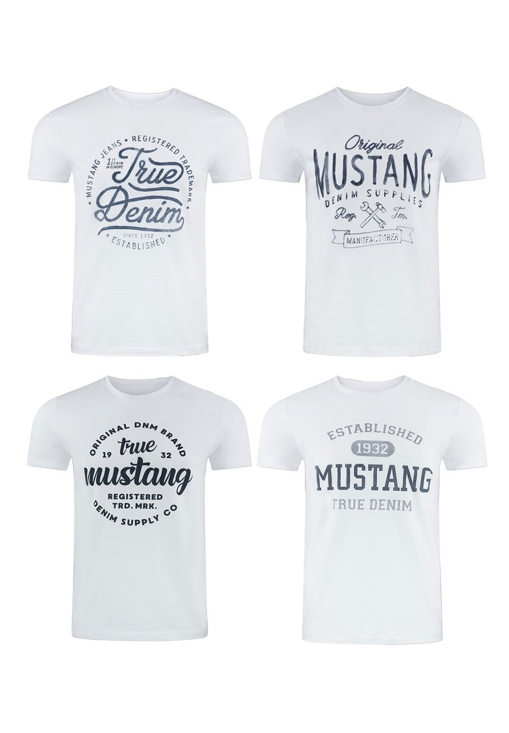 

Футболка с принтом BASIC PRINT TEE 4 PACK Mustang, цвет farbmix