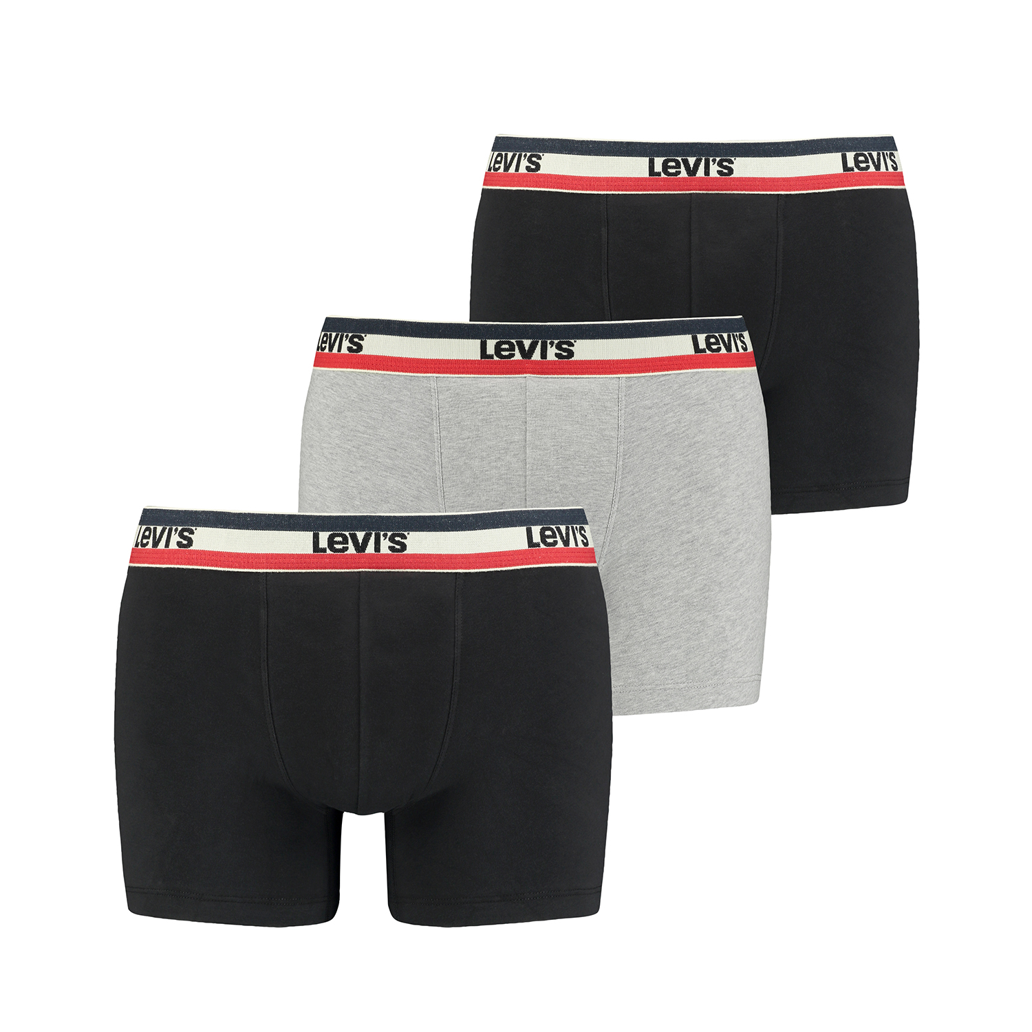Боксеры Levi´s Boxershorts LEVIS Men Sprtswr Logo Boxer 3P, цвет Black / Grey Melange
