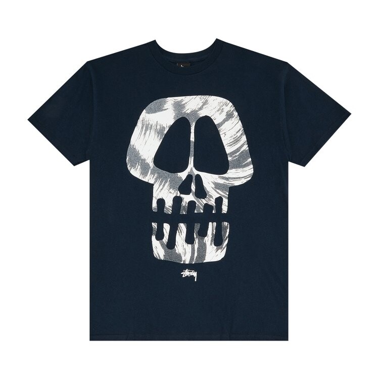 Футболка Stussy Brush Skull 'Navy', синий