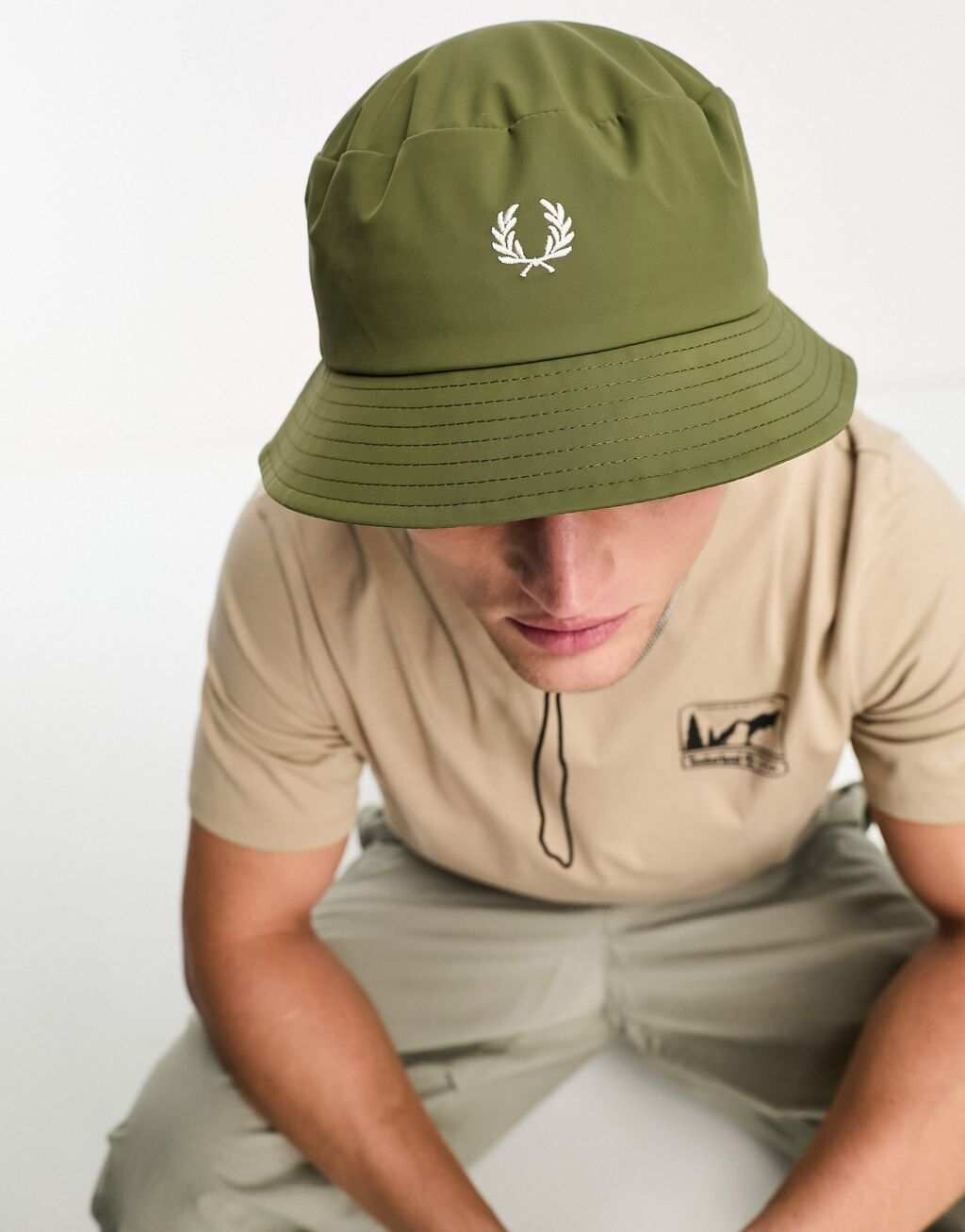

Панама цвета хаки со шнурком Fred Perry