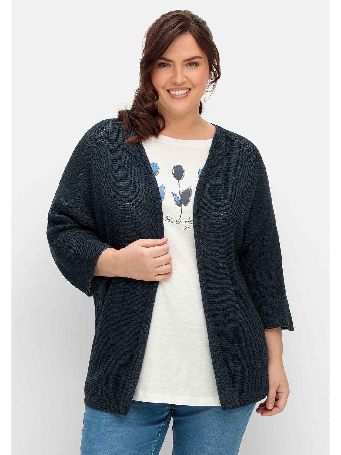 

Кардиган sheego Strickjacke, ночной синий