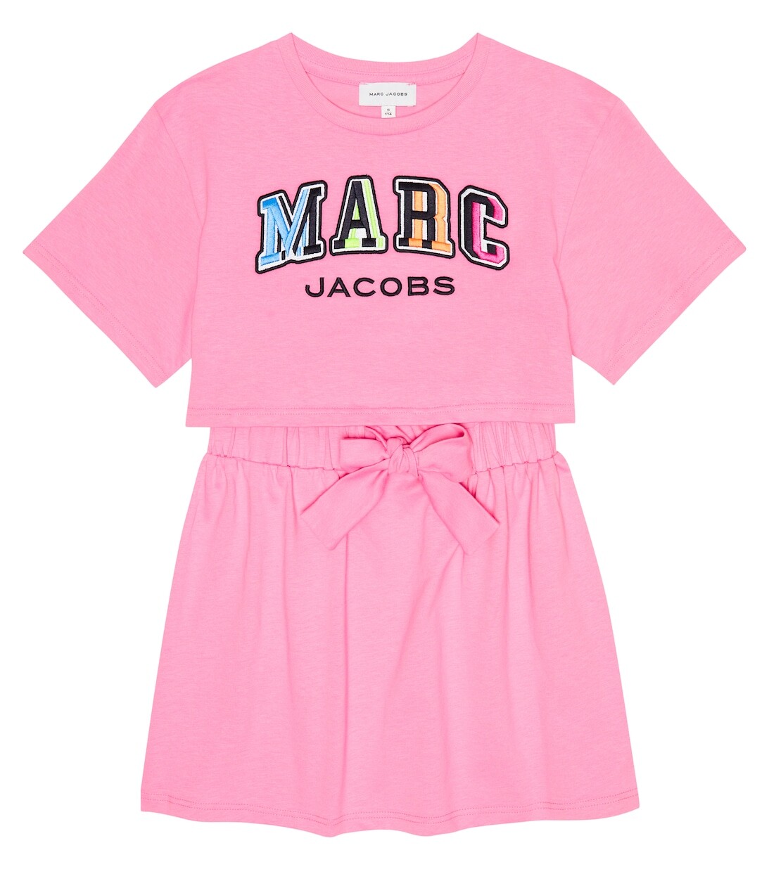 

Хлопковое платье с вышитым логотипом Marc Jacobs, розовый