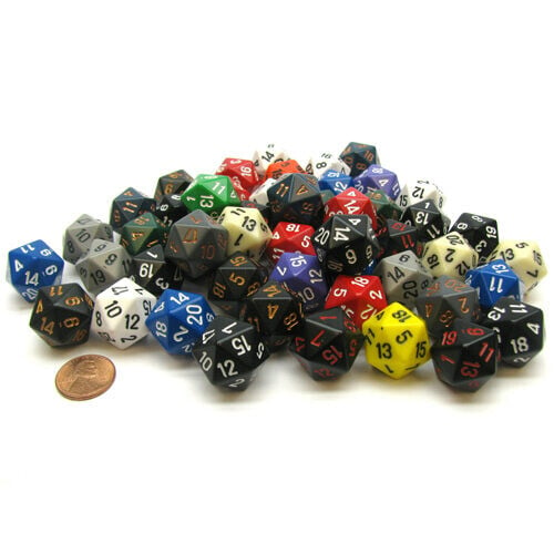 

Игровые кубики Bag Of 50 Assorted Polyhedral Opaque D20 Dice Chessex