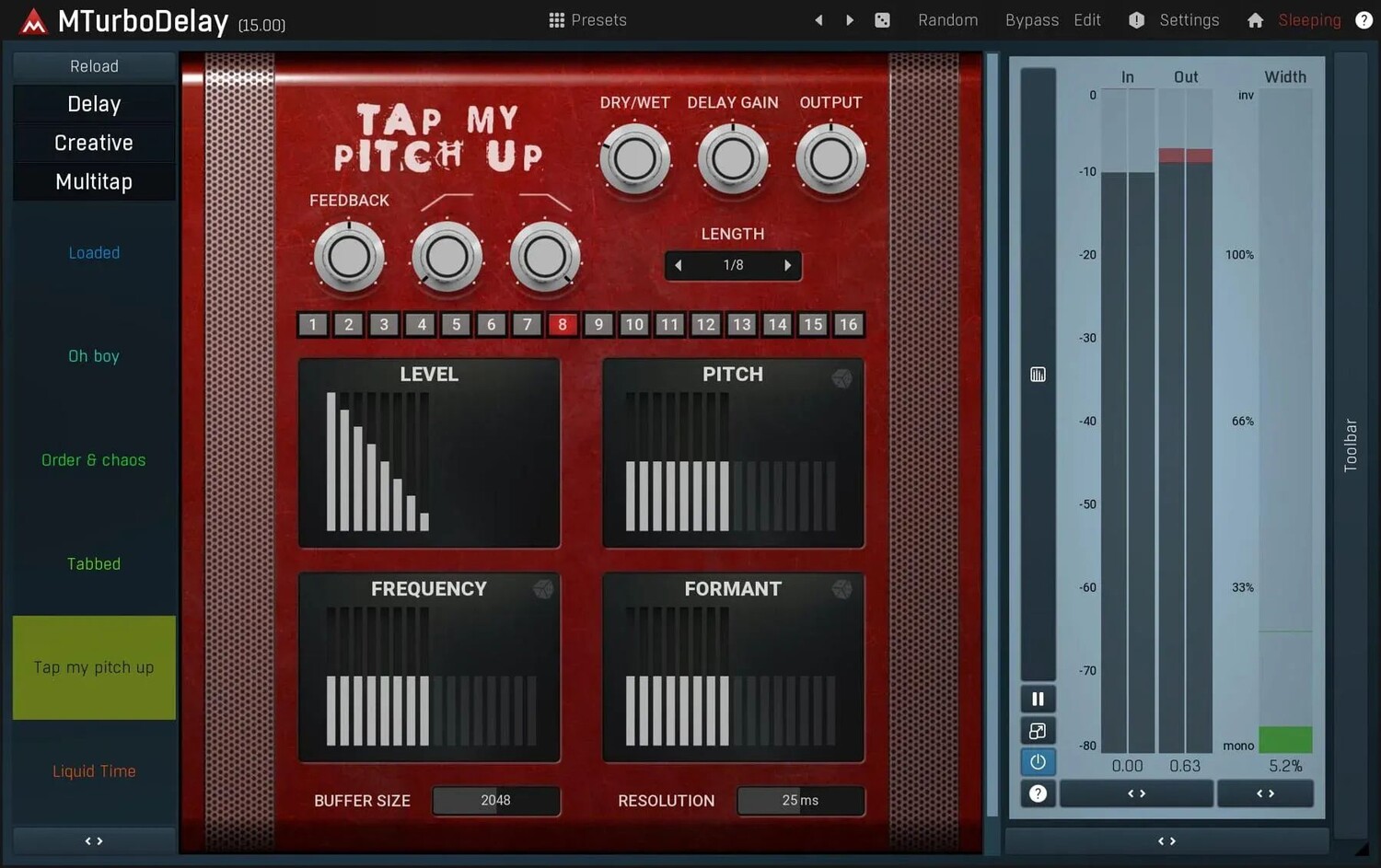 

Плагин задержки MeldaProduction MTurboDelay
