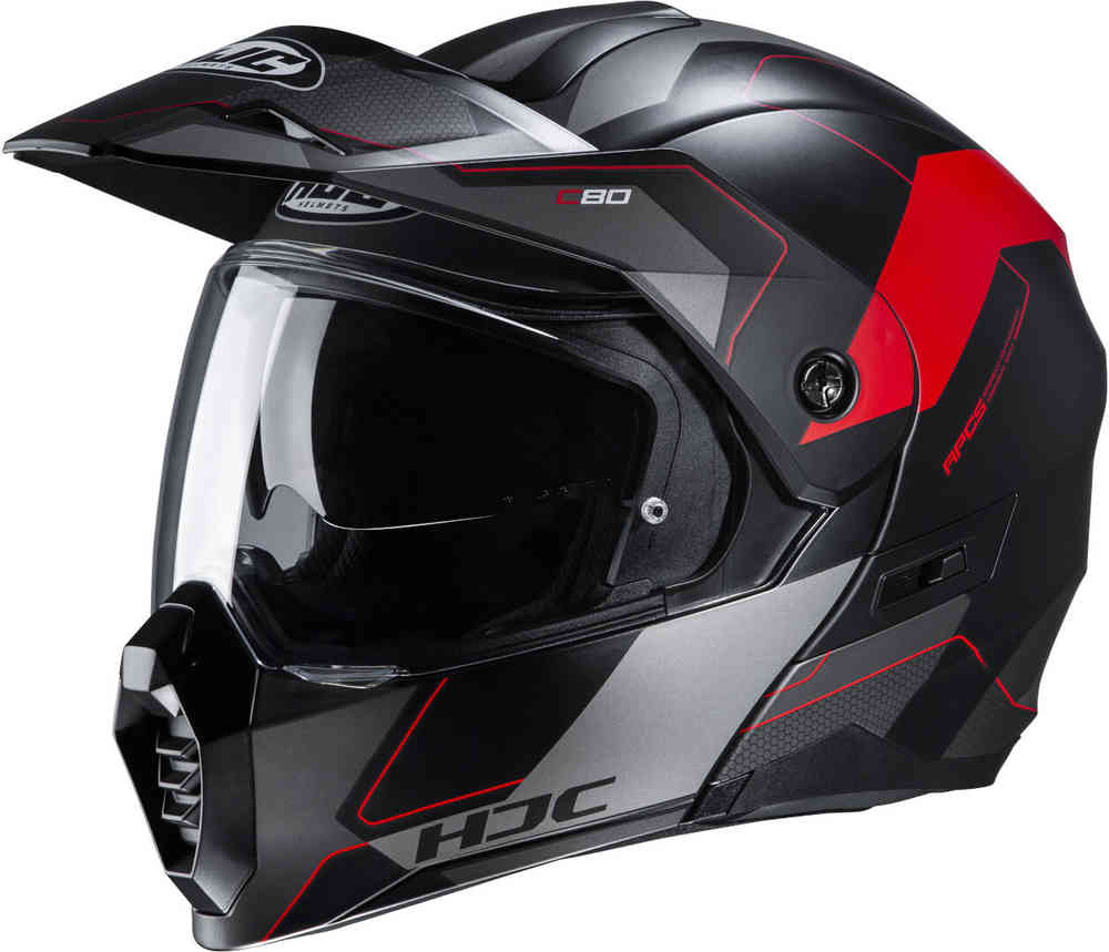 C80 Рокс Шлем HJC, черный матовый/красный