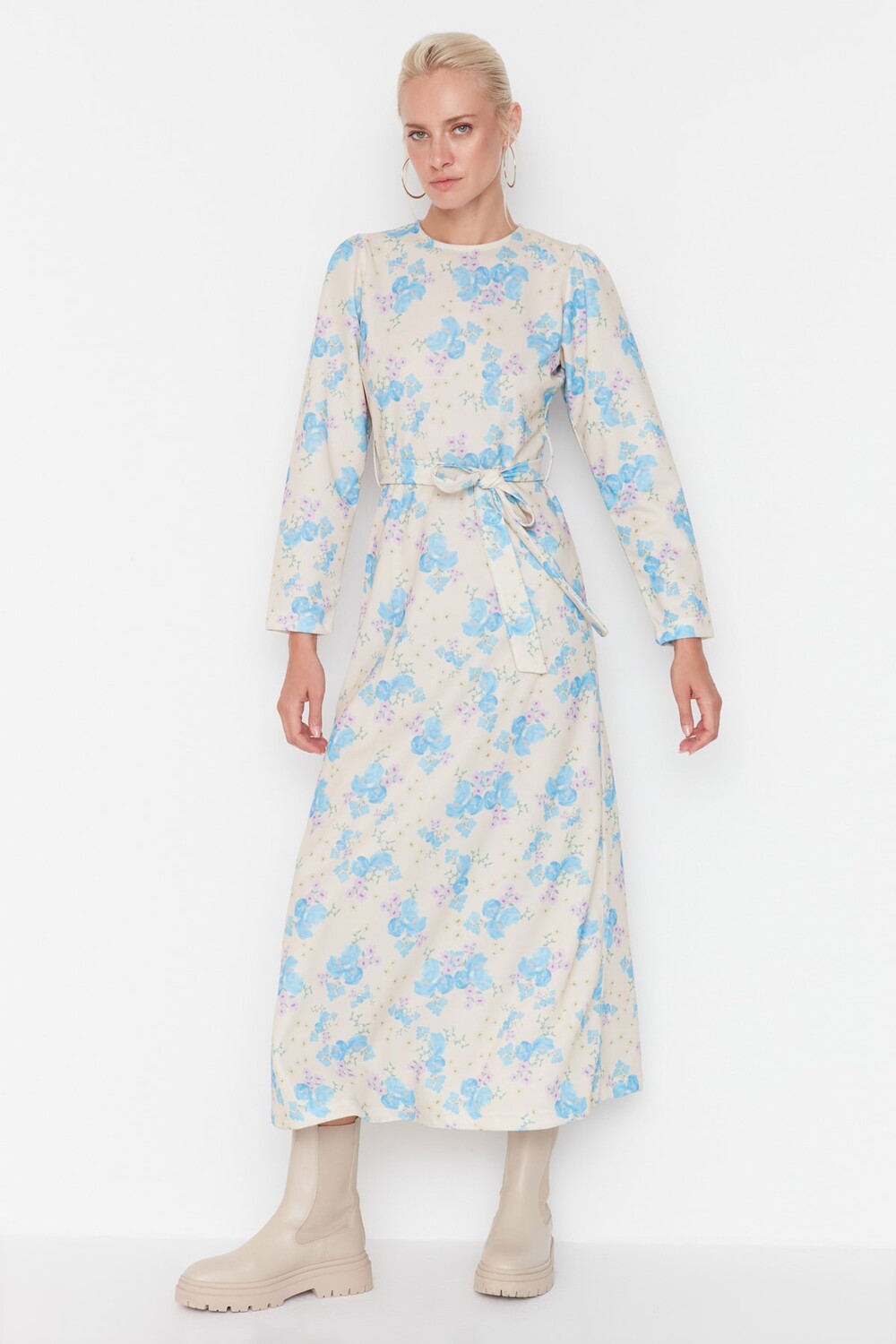 

Платье - Ecru - Skater Trendyol Modest, экрю