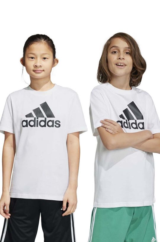 Детская хлопковая футболка adidas U BL, белый детская хлопковая футболка adidas lk bl co белый