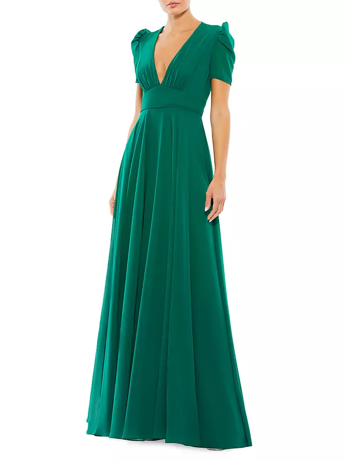 Платье А-силуэта с пышными рукавами Mac Duggal, цвет empress green jung chang empress dowager cixi