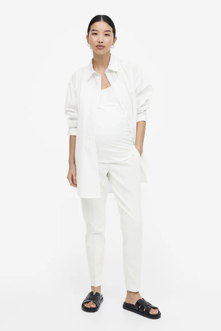 Элегантные брюки H&M, белый элегантные брюки h