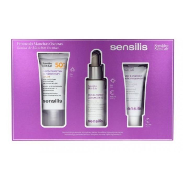 Набор косметики Cofre Skin D-Pigment Serum + Crema Sensilis, Set 3 productos успокаивающая сыворотка sensilis skin rescue s o s 30 мл