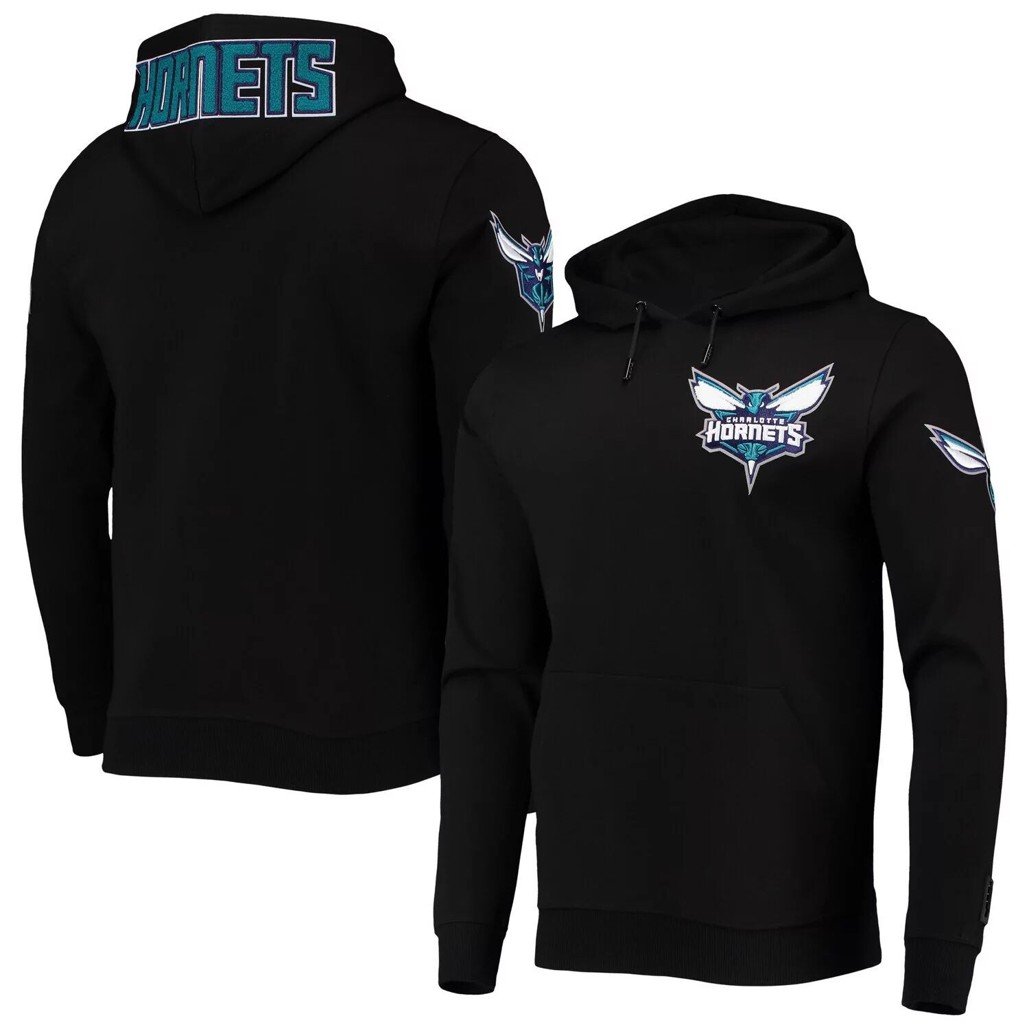 

Мужской пуловер с капюшоном и логотипом Pro Standard черного цвета Charlotte Hornets, Черный