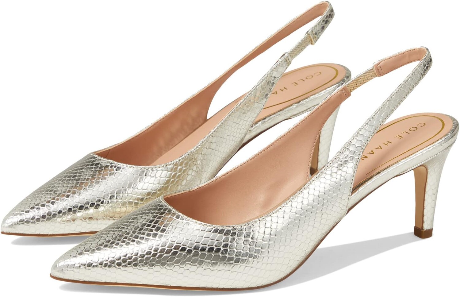

Туфли Vandam Sling Pump 65 Cole Haan, цвет Gold Circle Print Leather
